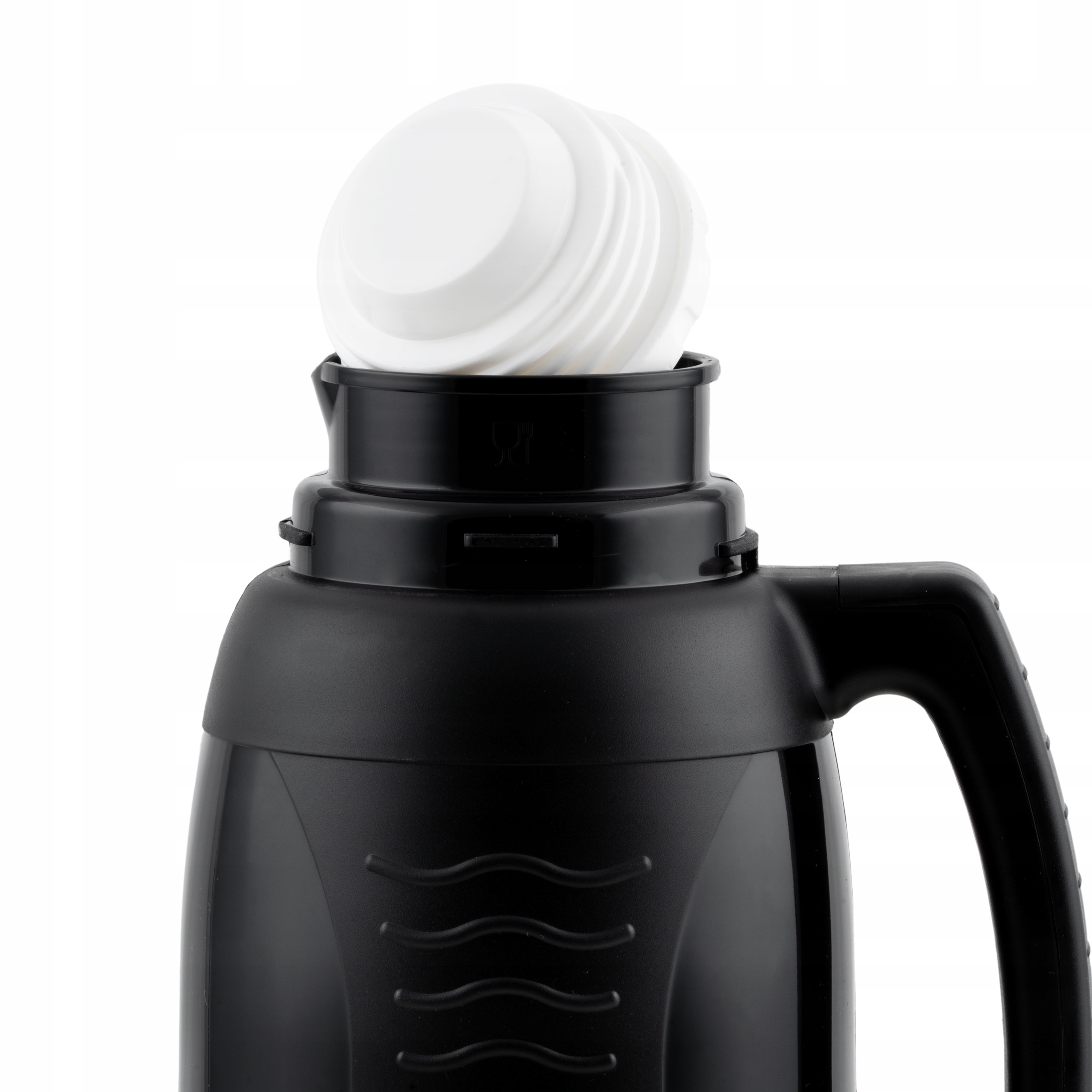 CZARNY TERMOS TURYSTYCZNY Z WKŁADEM SZKLANYM 1L NA KAWE HERBATE 1000ML Pojemność 1 l