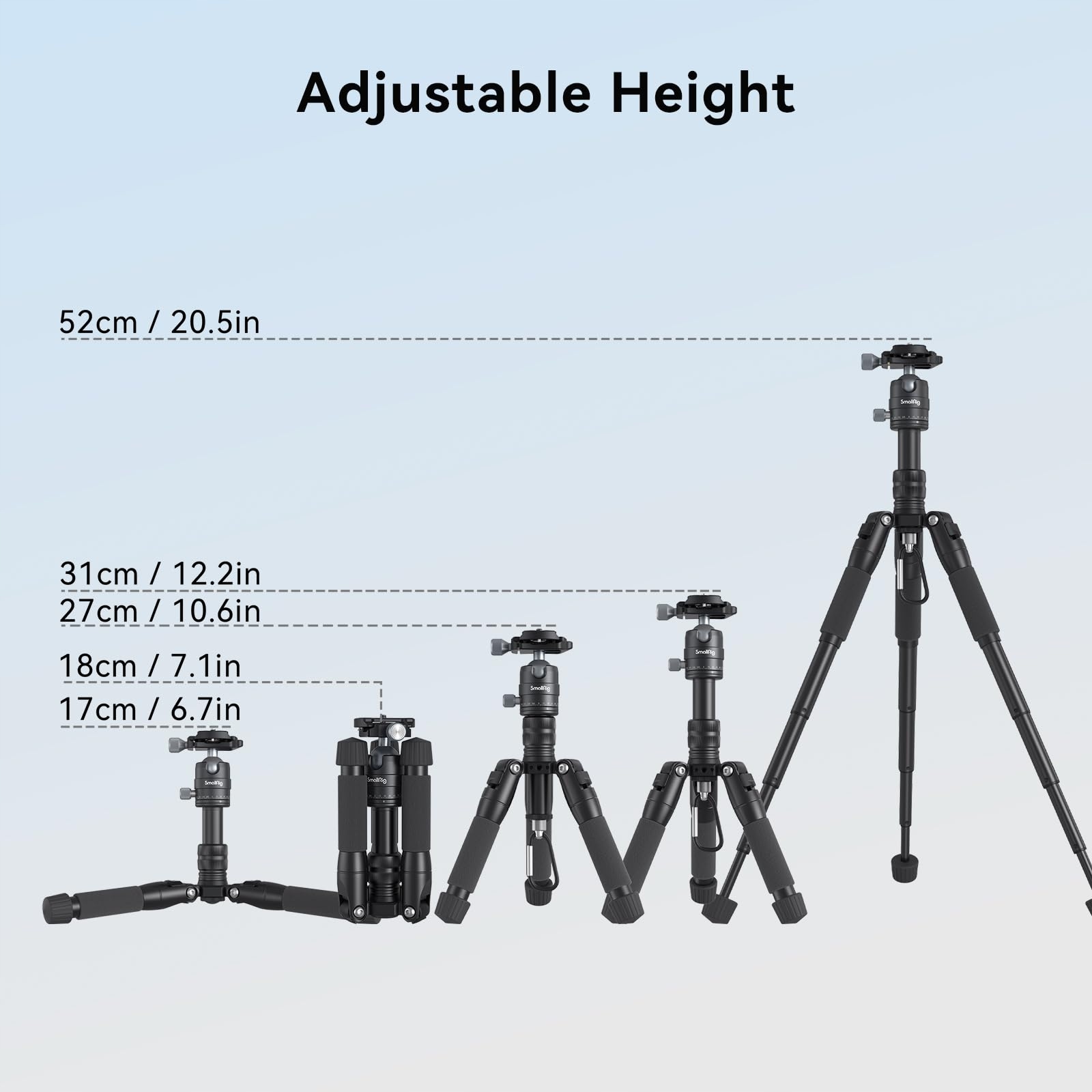 SMALLRIG 52cm Mini Tripod with 360° Head for Canon Sony Nikon Cameras — miniatura 3