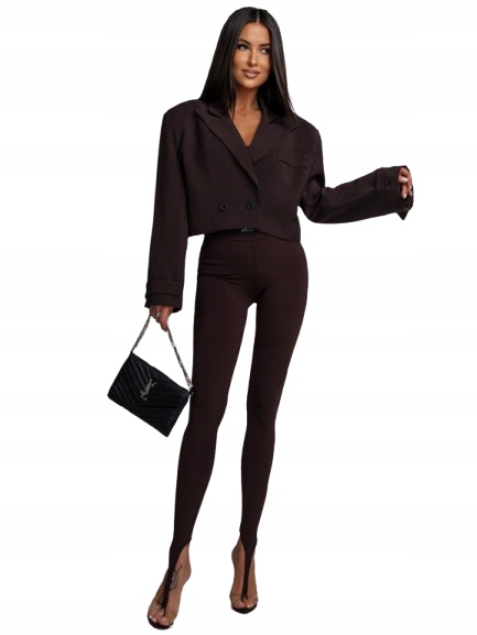 Legíny „na prst“ s push up modelujícími, hnědé, čokoládové Millagro