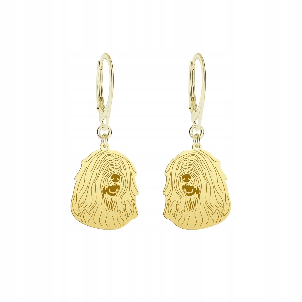 Náušnice Zlaté se psem Jihoruský ovčák Užak 925 Dárek Gravírování