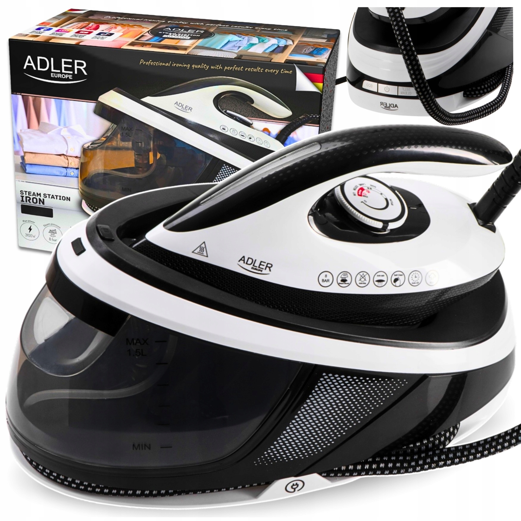 Parní Generátor Parní Stanice Žehlička Se Stanicí S Keramickým Povrchem 3100 W