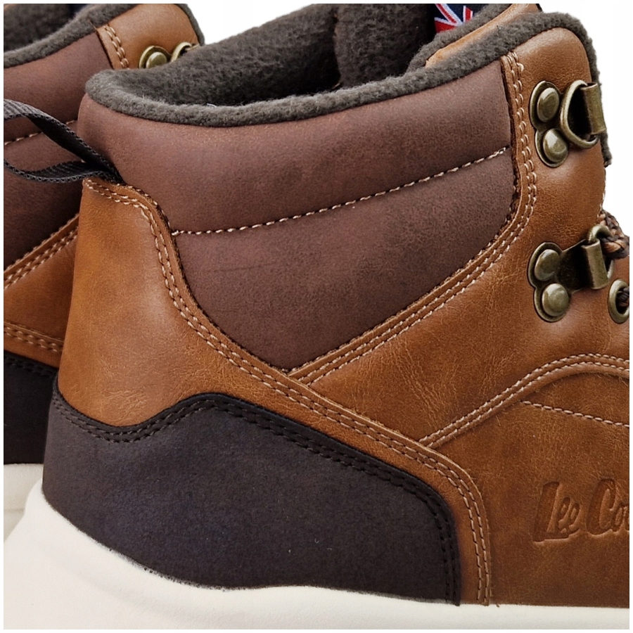 BUTY ZIMOWE LEE COOPER MĘSKIE TRAPERY OCIEPLANE POLAR BRĄZOWE Długość wkładki 28 cm