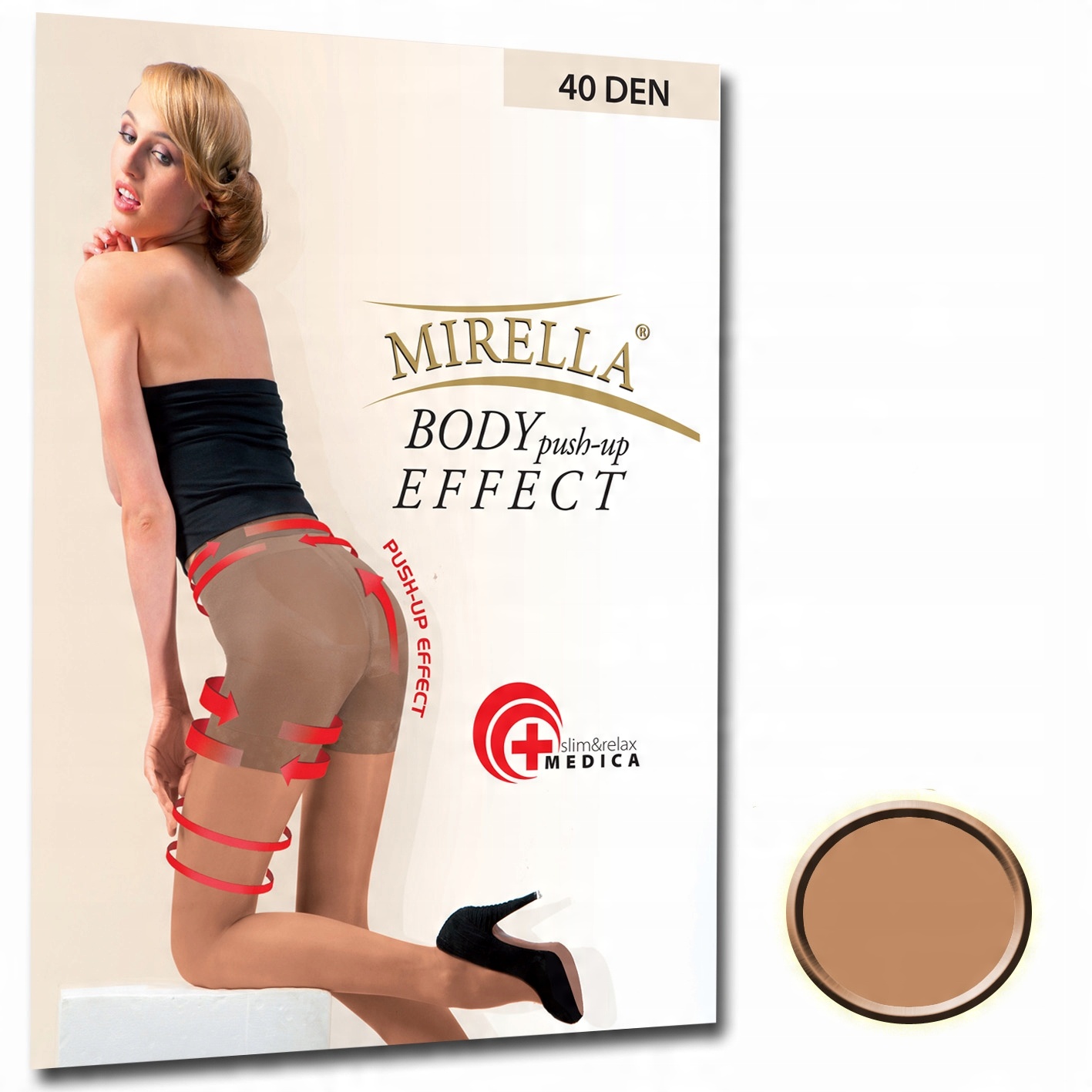 

Mirella Rajstopy Push-up 40den slim 3/L Natural