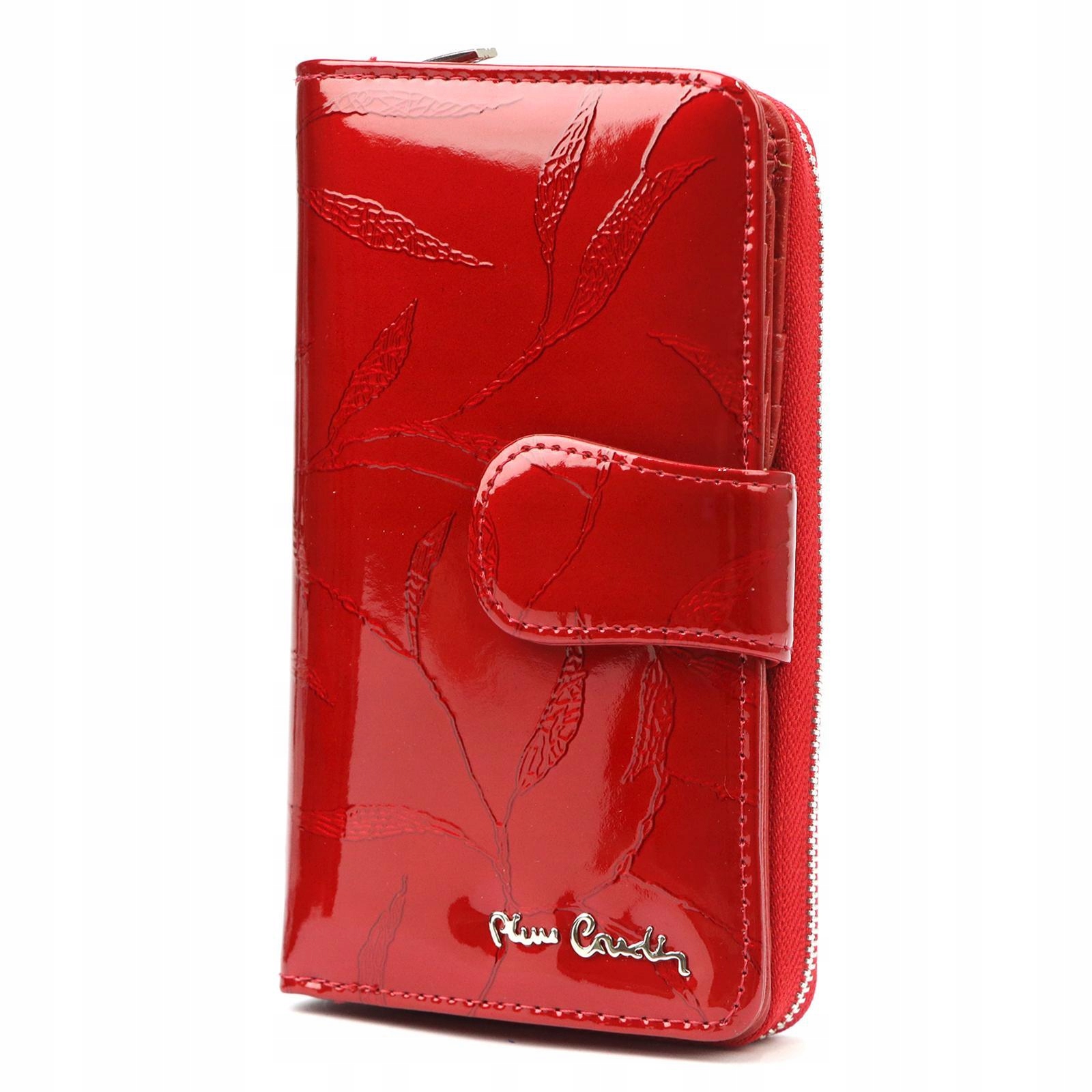 Velká Lakovaná Dámská Kožená Peněženka Na Zip A Zip Pierre Cardin