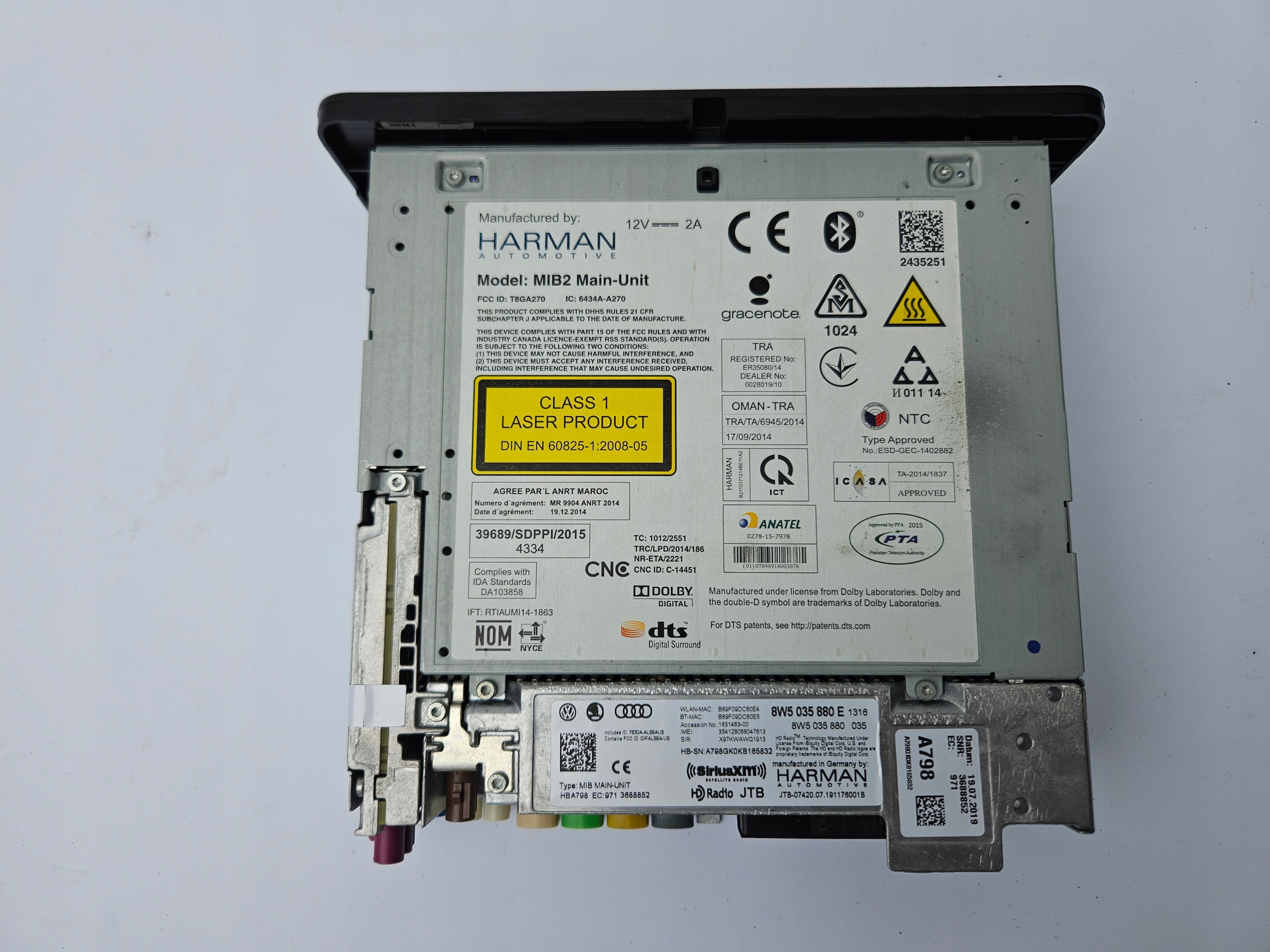 RADIO navigation card reader SIM SD MMI AUDI A4 B9 8W AMI MIB2 MIBII