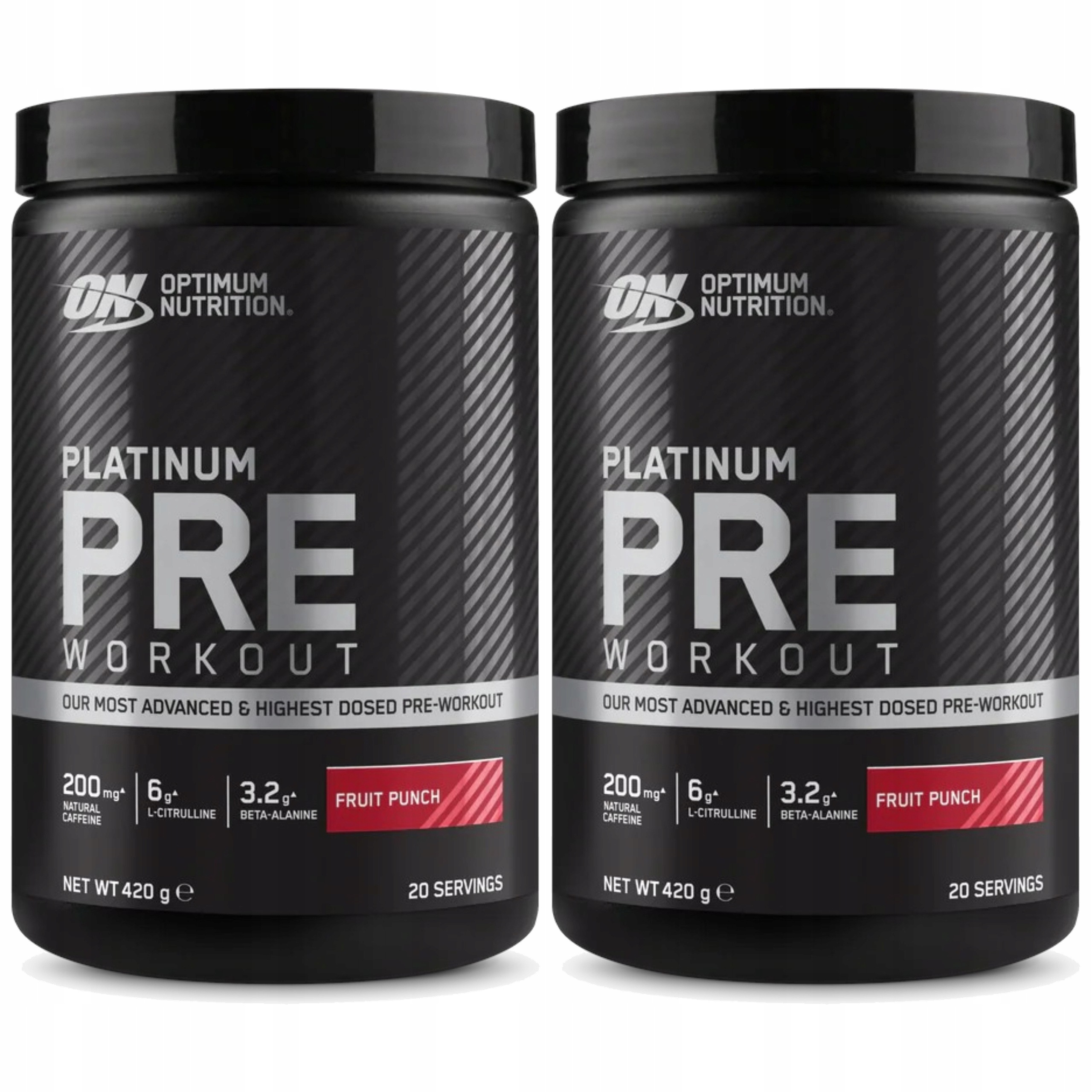 2x Předtréninkovka Optimum Nutrtion Platinum Pre Workout 420 g Blue Raspber