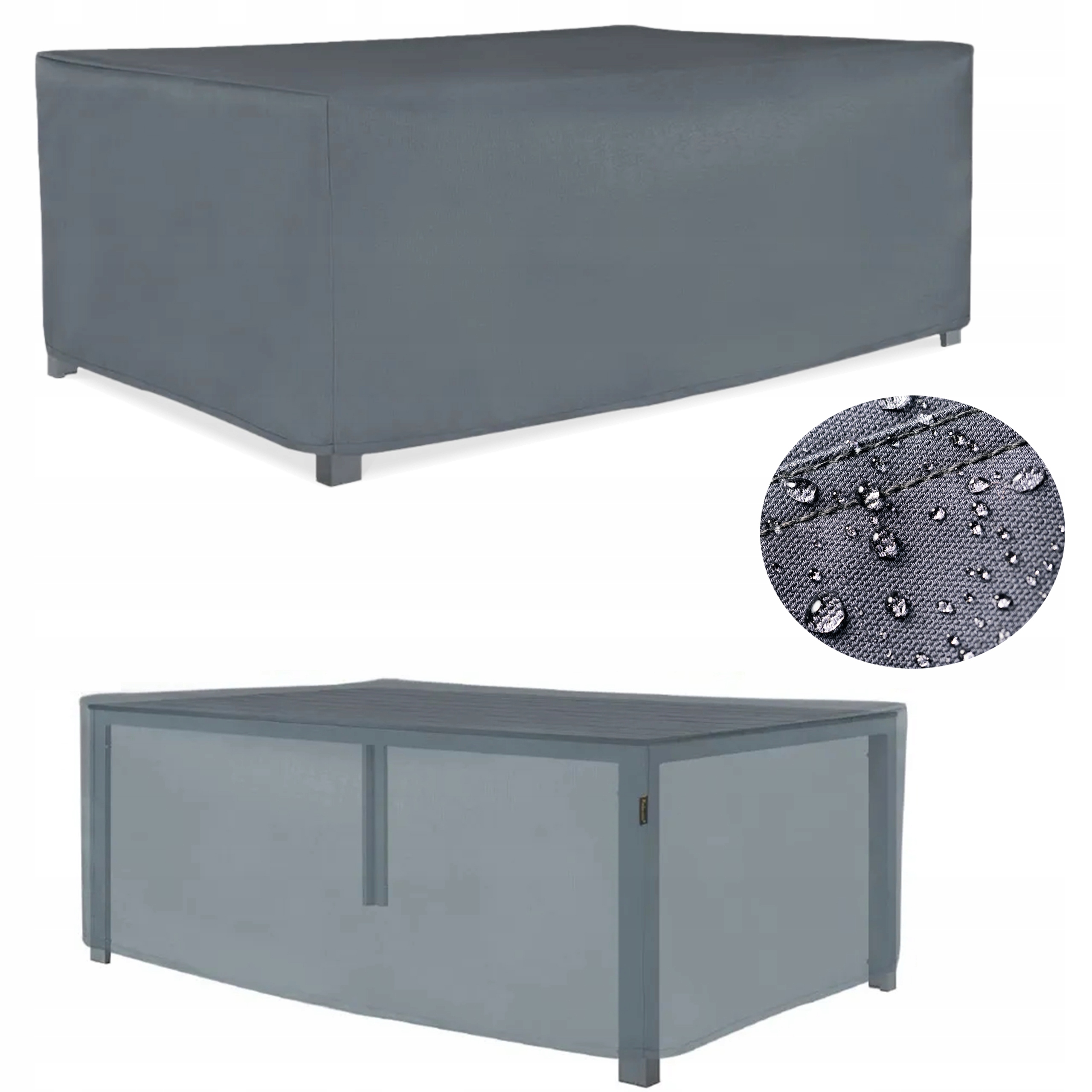 Pokrowiec na Stół Ogrodowy Jadalniany Wodoodporny 180x110x70cm Wytrzymały