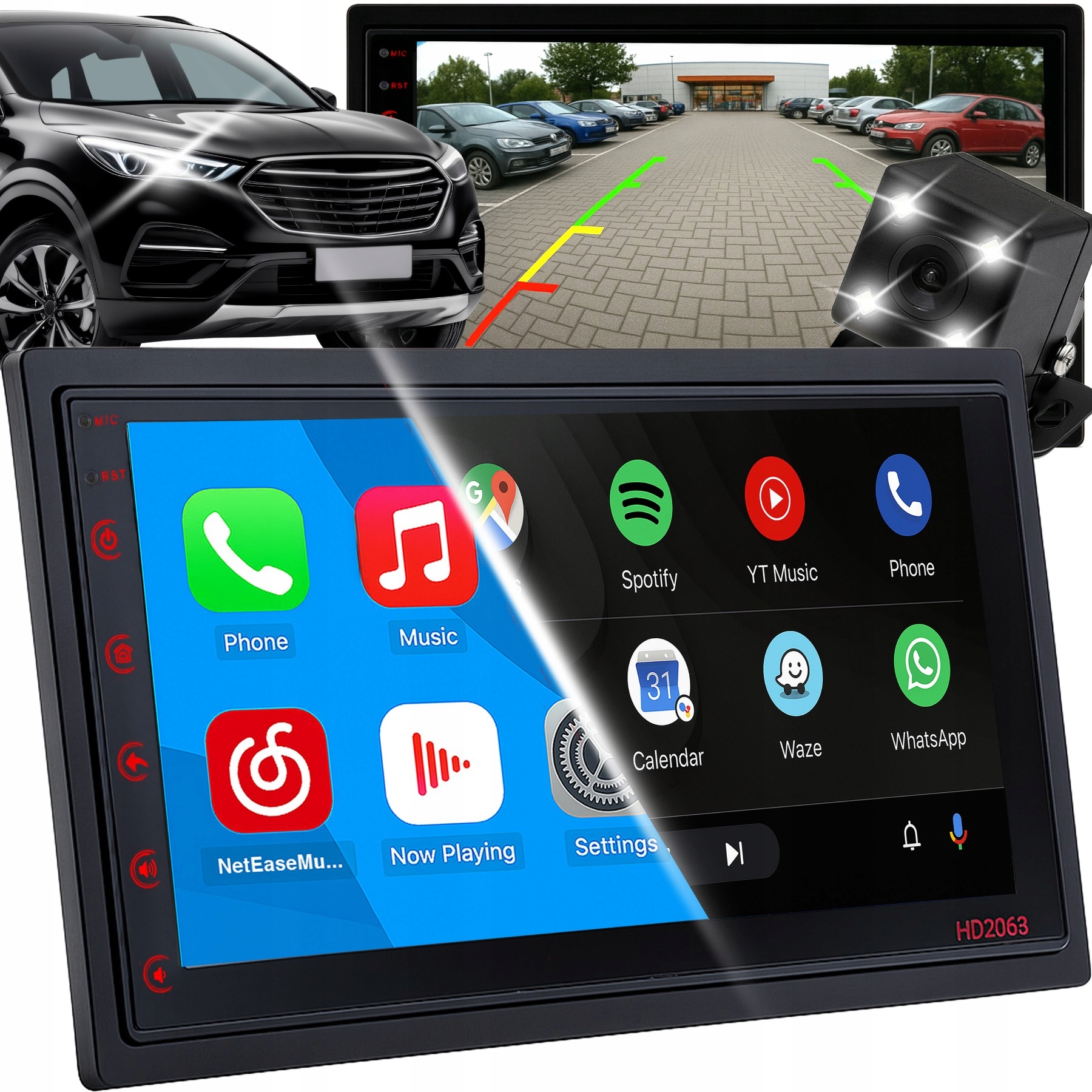 Radio Samochodowe Android 7" Gps Wifi Carplay Apple Car Kamera Cofania