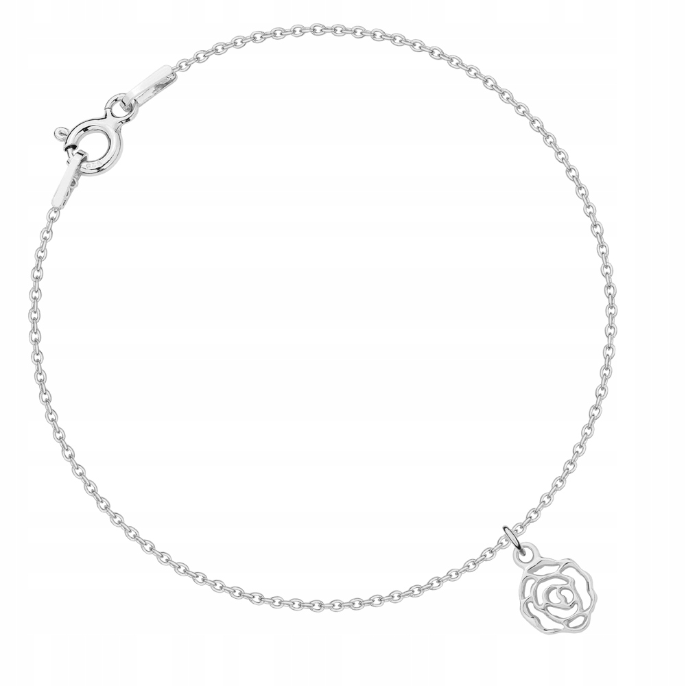 

Bransoletka łańcuszek z różą srebro róża kwiat