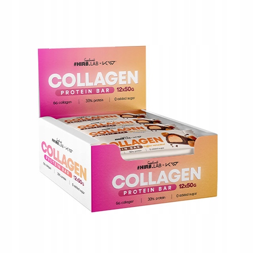 Hiro.Lab Collagen Proteinová tyčinka 50 g x 12 Proteinová tyčinka Karamel bez cukru