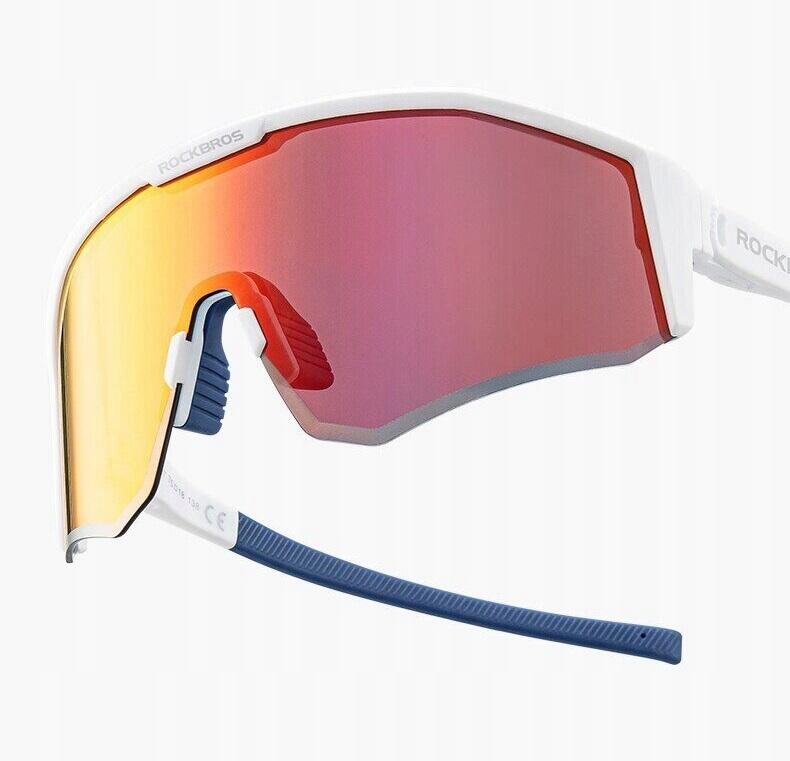 Białe ROWEROWE Okulary PRZECIWSŁONECZNE Polaryzacyjne ROCKBROS lustrzanki Marka Rockbros