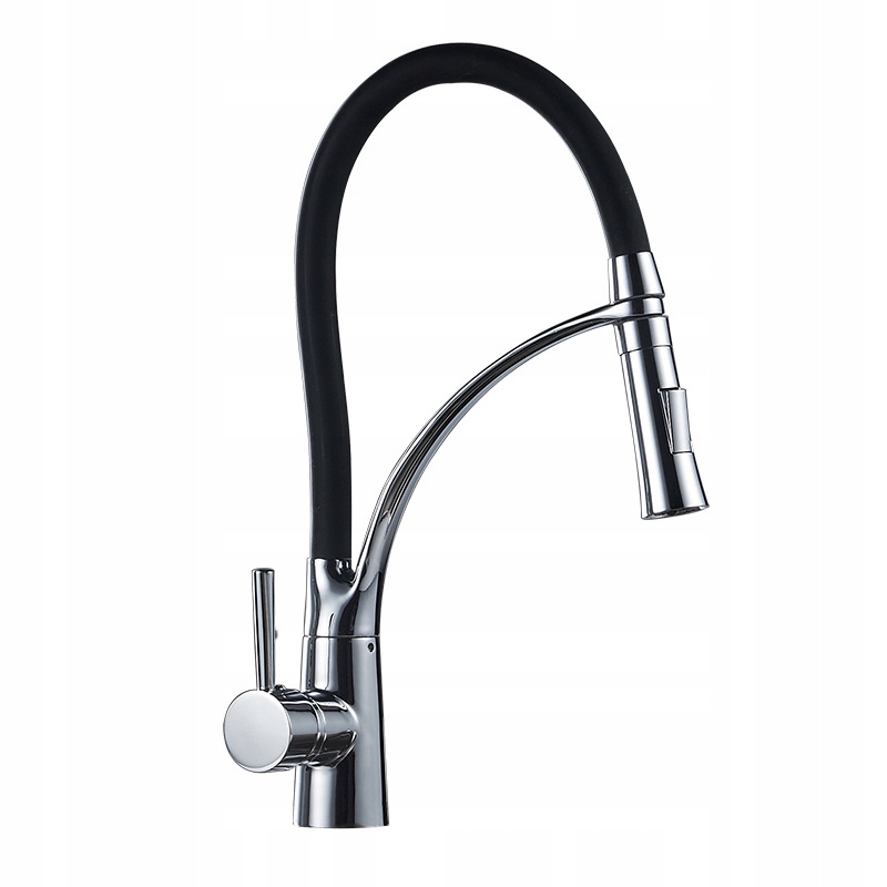 Kuchyňská stojánková baterie Alice Stříbrná chromová vytahovací sprcha, flexibilní