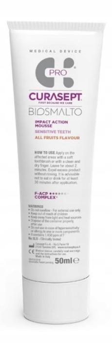 Mus do zębów CURASEPT BIOSMALTO SENSITIVE Wrażliwe Zęby Kod producenta 8056746072513