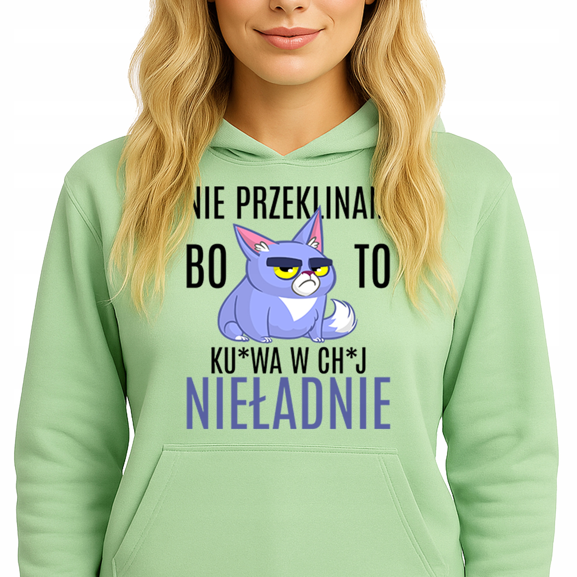 Mikina S Kapucí Zelená bavlněná mikina Módní Neproklínám S