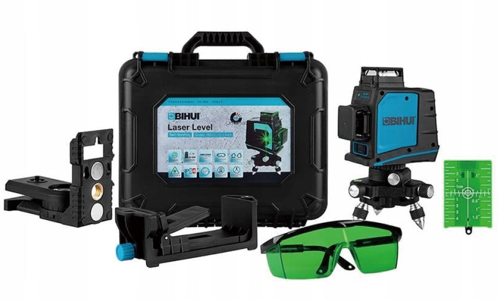 Bihui Laser krzyżowy płaszczyznowy 3x360 zielony Green LLG12 Zestaw