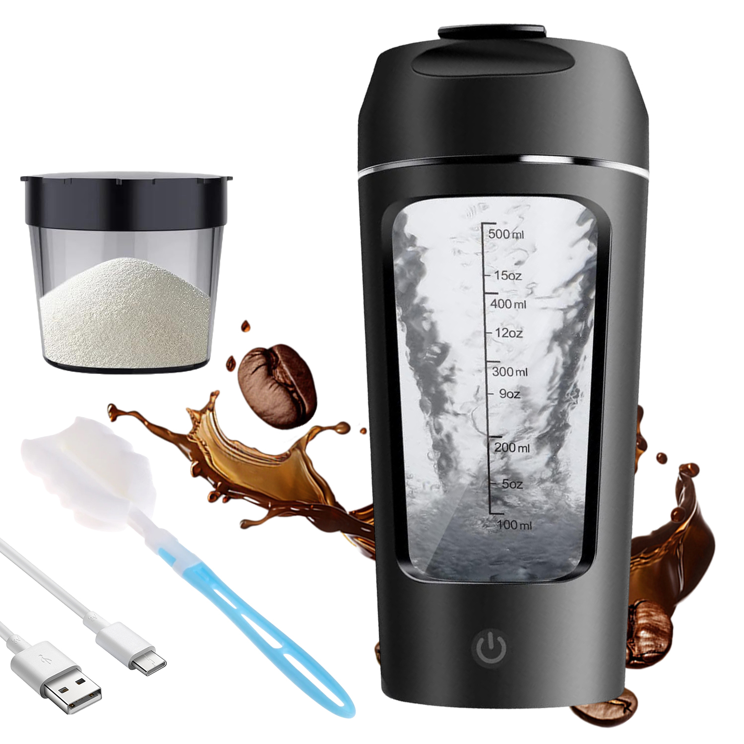 Elektrický Hrnek Na Šejkr S Plně Automatickým Nabíjením Přes Usb 650 ML