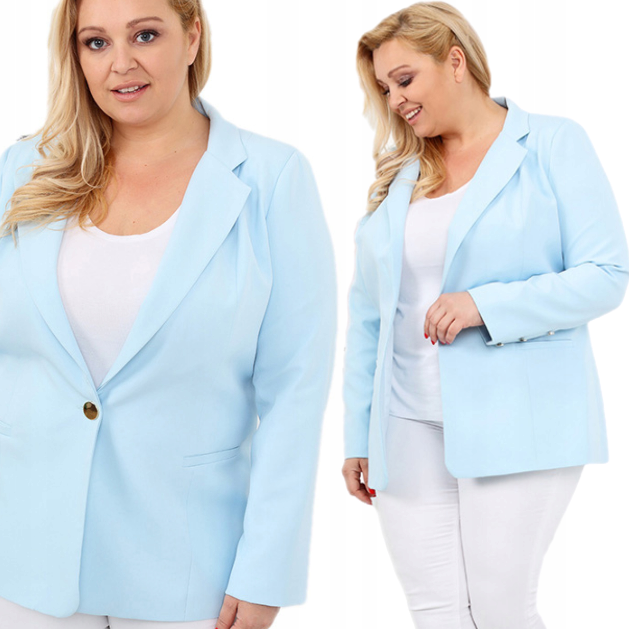 Żakiet Damski Marynarka Klasyczny Polski Prod 52 6XL Bab Blu 1919