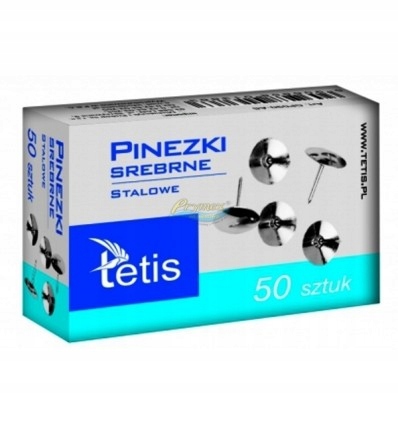 

Pinezki Srebrne Stalowe 50 szt