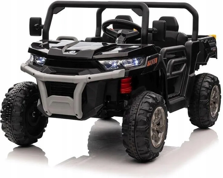 Auto na akumulator Ciężarówka Wywrotka 4x4 Miękkie koła Skóra Usb Tablice