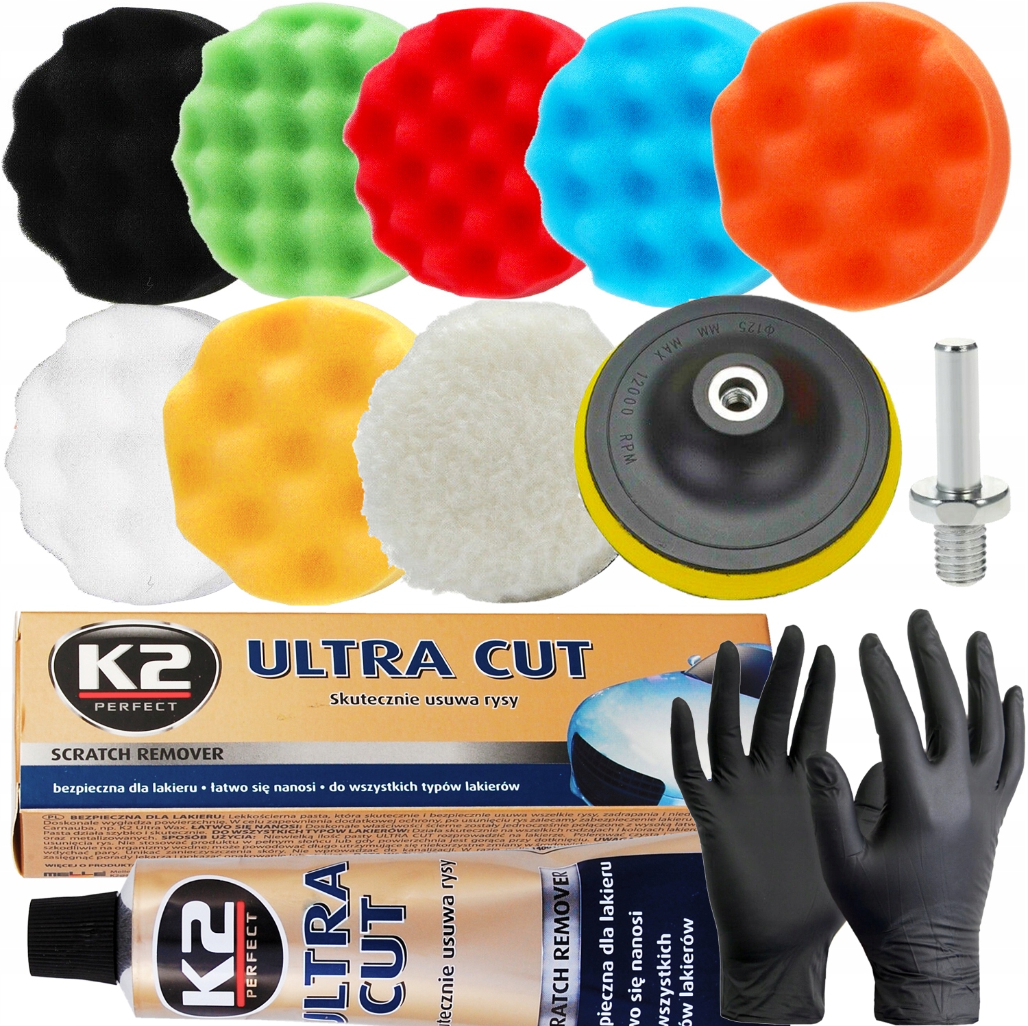 

K2 Ultra Cut 100G+ZESTAW Gąbek Do Polerowania 80mm