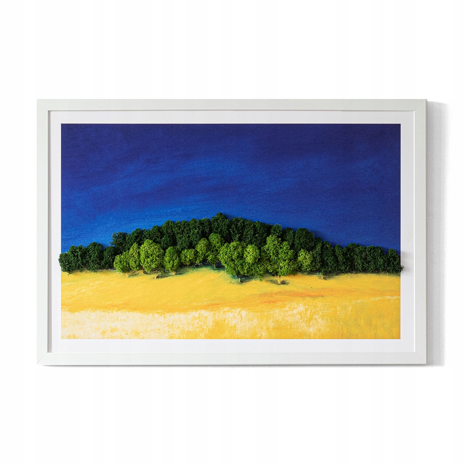 Obraz s machovým rámom Kajobraz modrožltý 60x40
