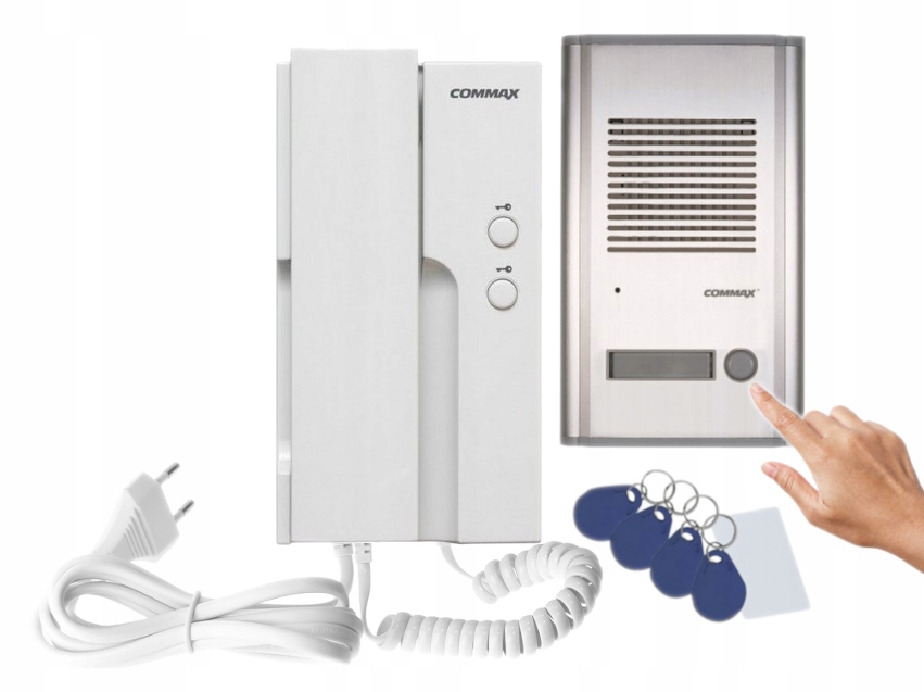 Commax Domofon Zestaw Jednorodzinny Unifon DP-2HPR 230V Kontroler Rfid