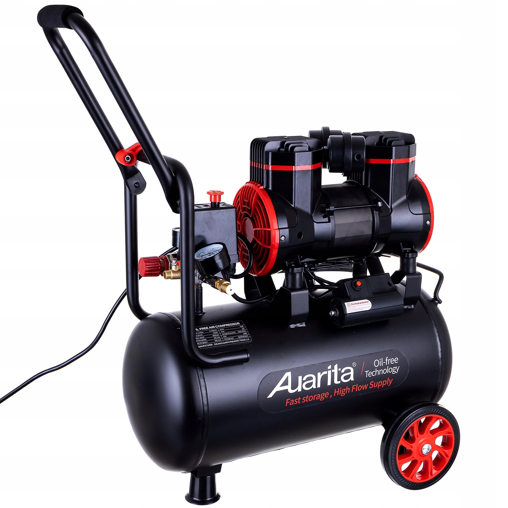 Bezolejový Kompresor 24 L Dvojpiestový Profesionálny 70 Db Pre Lakovanie