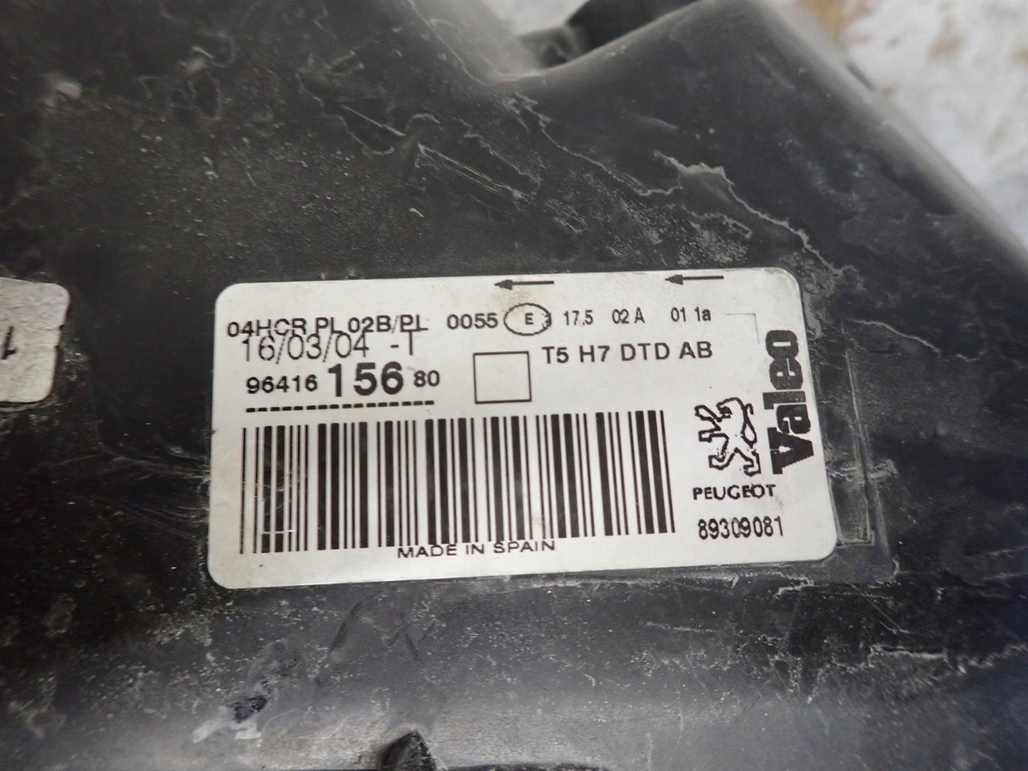 light front front right PEUGEOT 307 2002-2005 9641615680