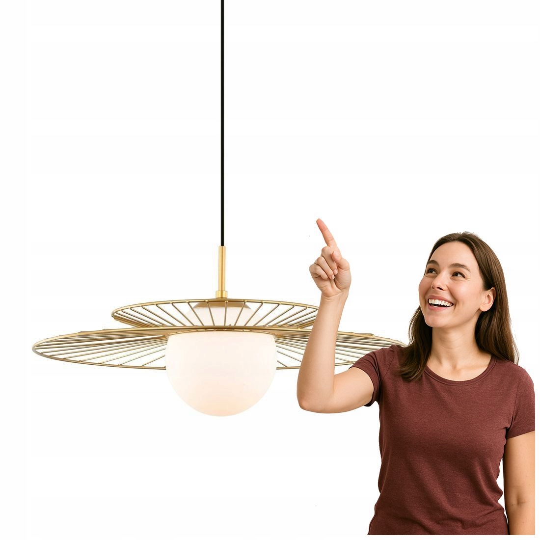 Moderní závěsná lampa Sarah, zlatá Italux