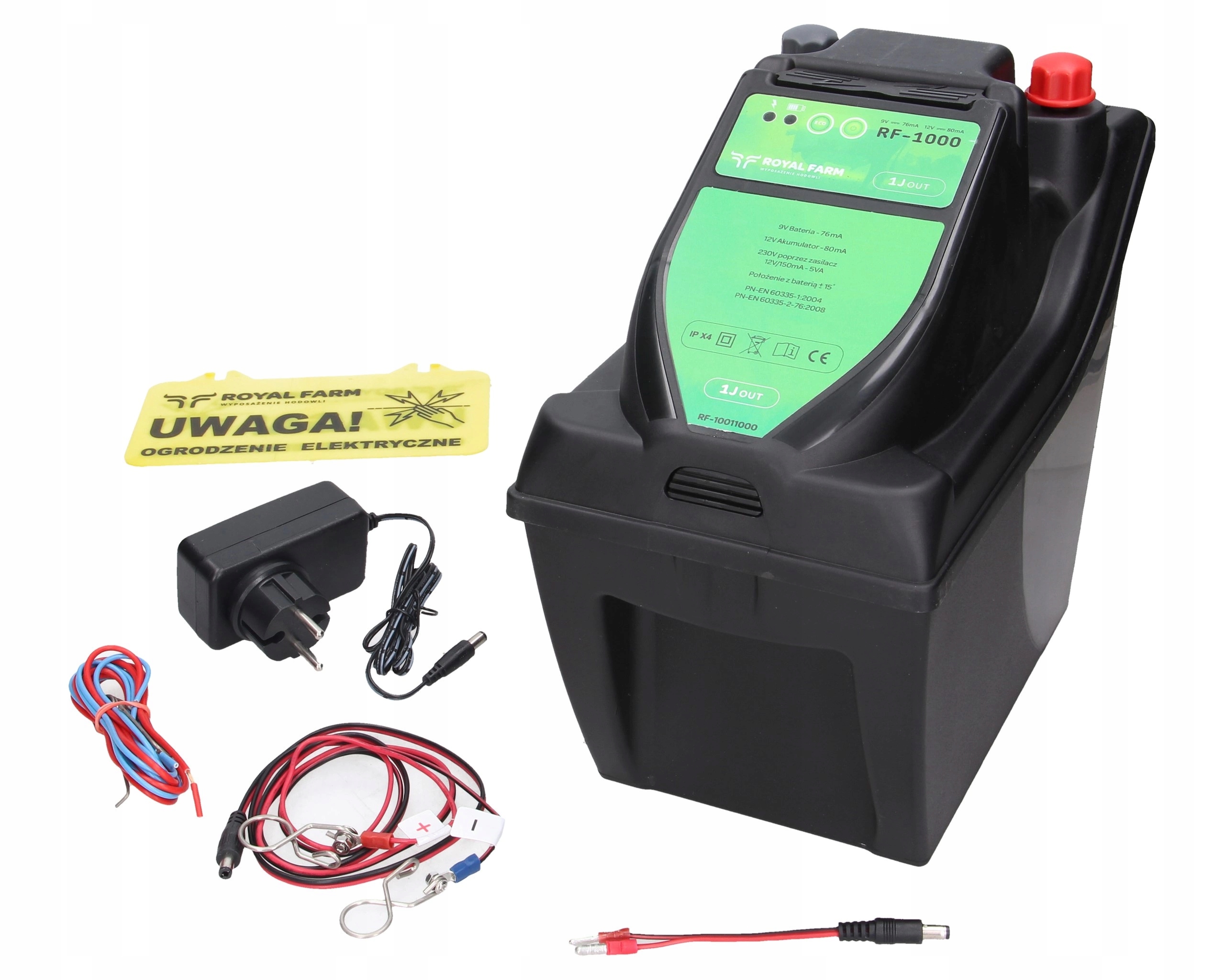 1J bateriový a síťový elektrizátor RF-1000 s napájecím zdrojem Royal Farm