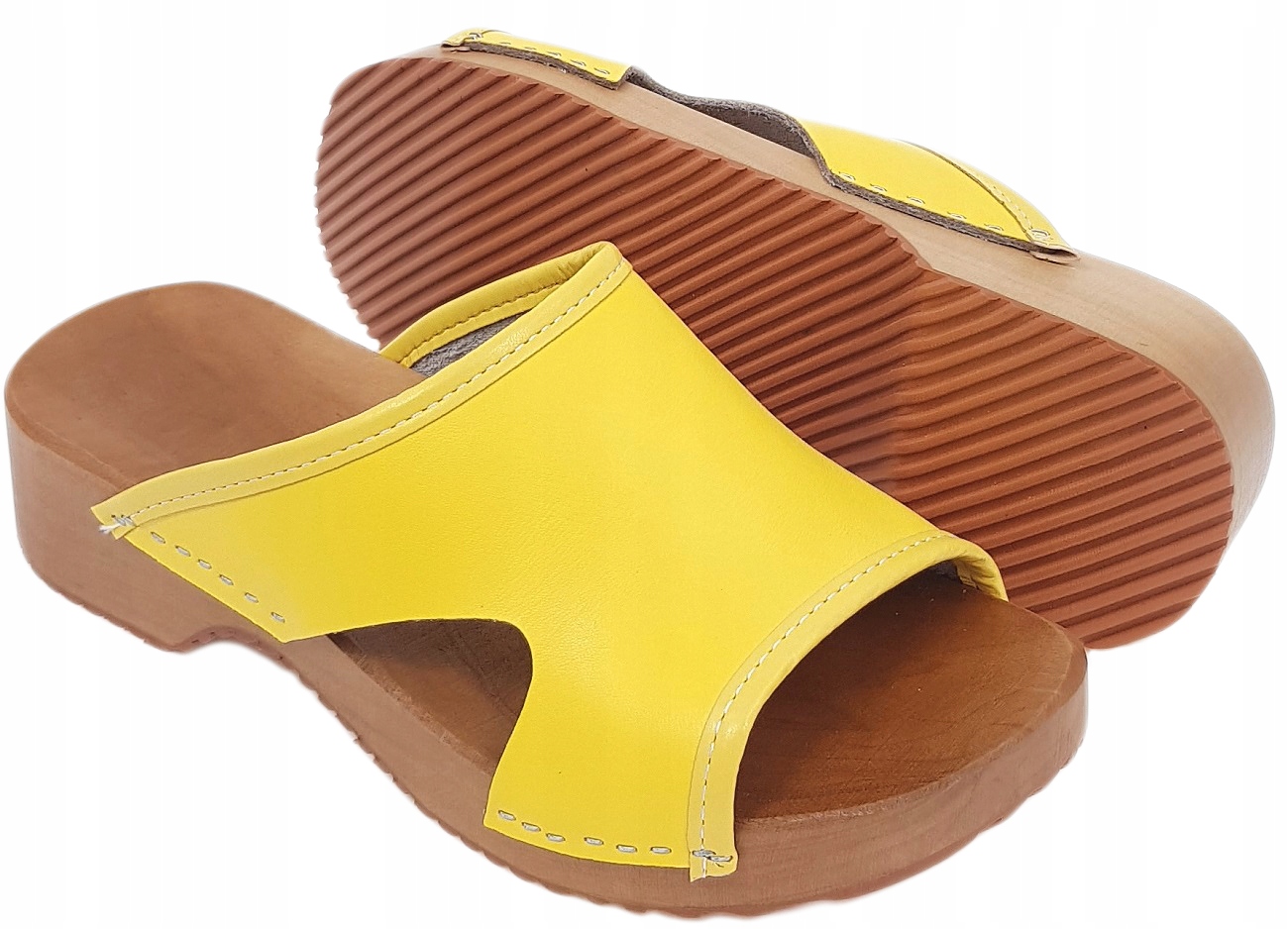 Drewniaki Trepy Skóra Chodaki Medyczne Odkryte *37 Rozmiar 37