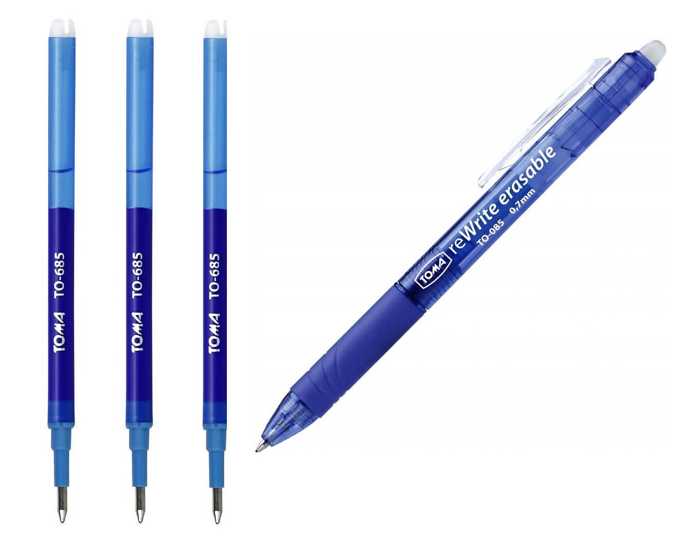 

Długopis Wymazywalny 0,7mm Niebies Toma 3 Wkłady
