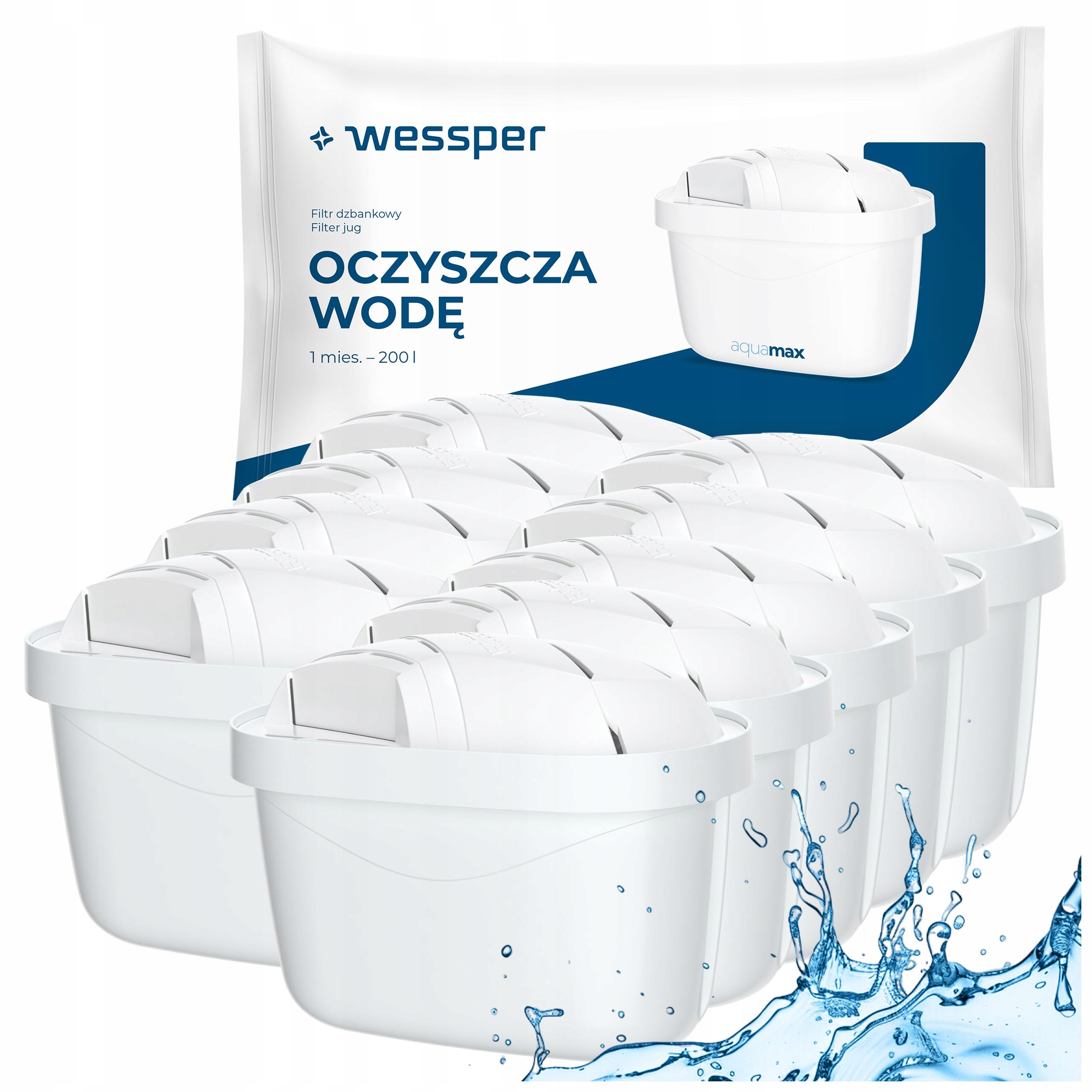 9x Filtr do dzbanka Dafi zamiennik Wessper aquamax 95g wkłady do Brita