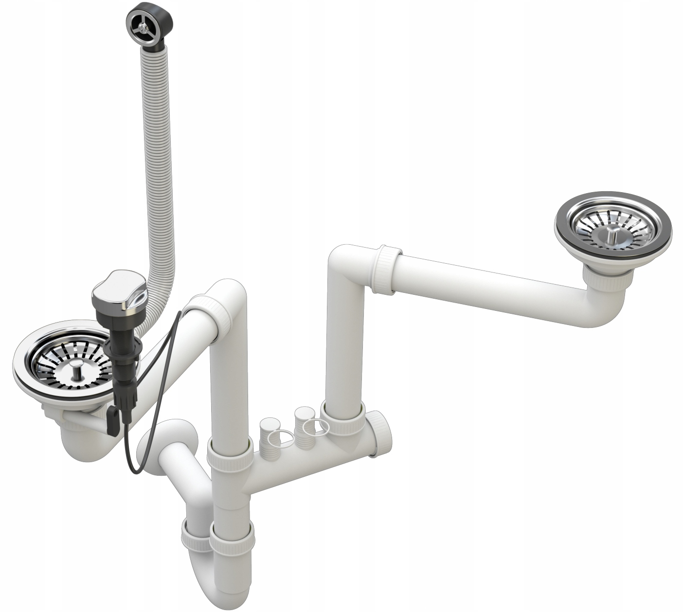 SYFON AUTOMAT DWUKOMOROWY PRZYŚCIENNY DO ZLEWU Kod producenta A122CH