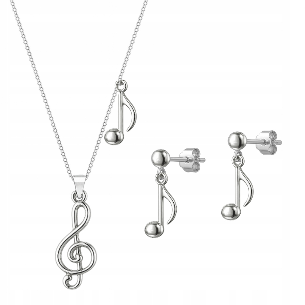 Sada stříbrných šperků Notička a Houslový klíč Pro hudebníka Stříbro 925
