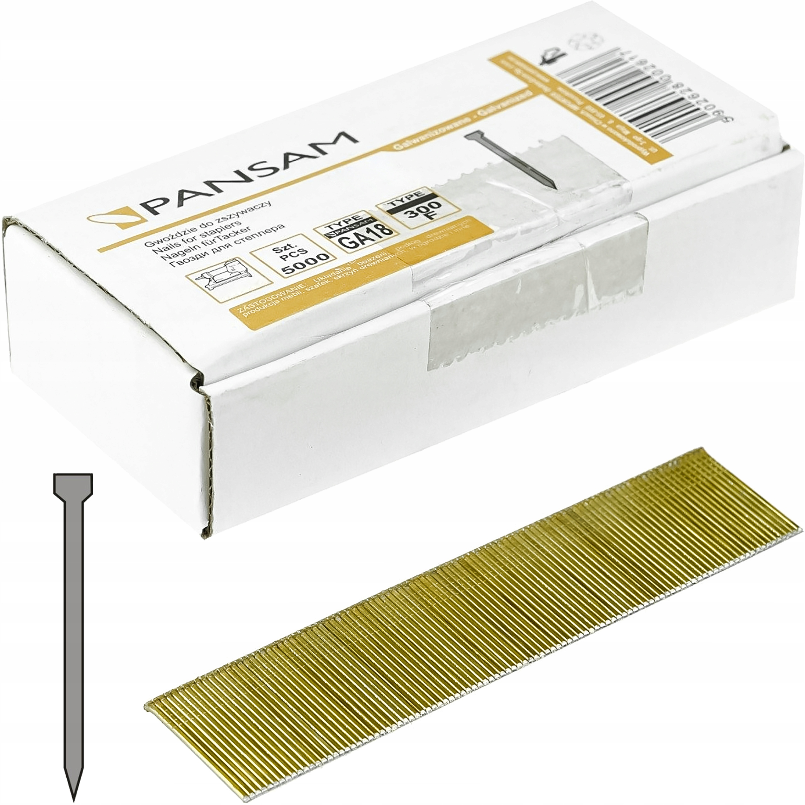 

Gwoździe Zszywacza 25mm TYP90 GA18 5000szt. Pansam
