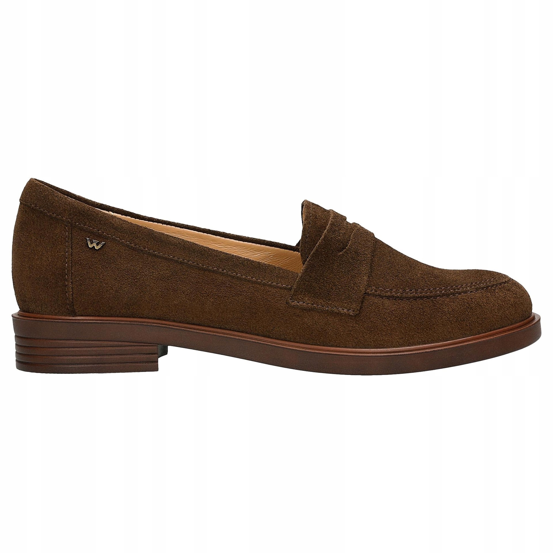 Hnědé dámské mokasíny z velurové štípenky, velikost vel.