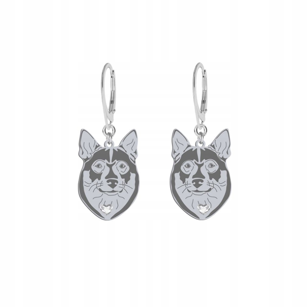 Stříbrné Náušnice se psem Swedish Vallhund 925 Dárek Šperky Gravírování