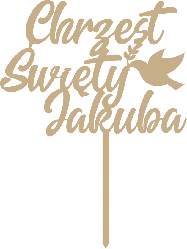 TOPPER TOPER NA TORT CHRZEST ŚWIĘTY IMIĘ GOŁĄBEK