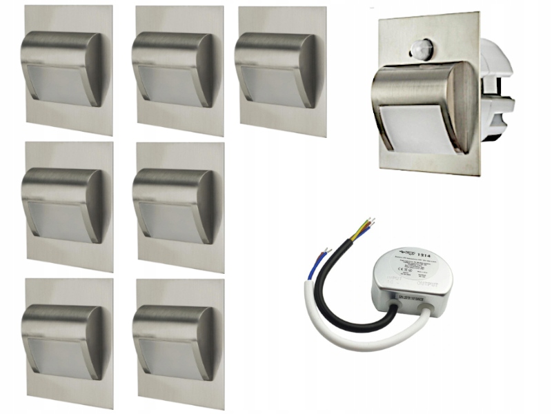 Sada schodišťových světel Halogen Led 8x senzor