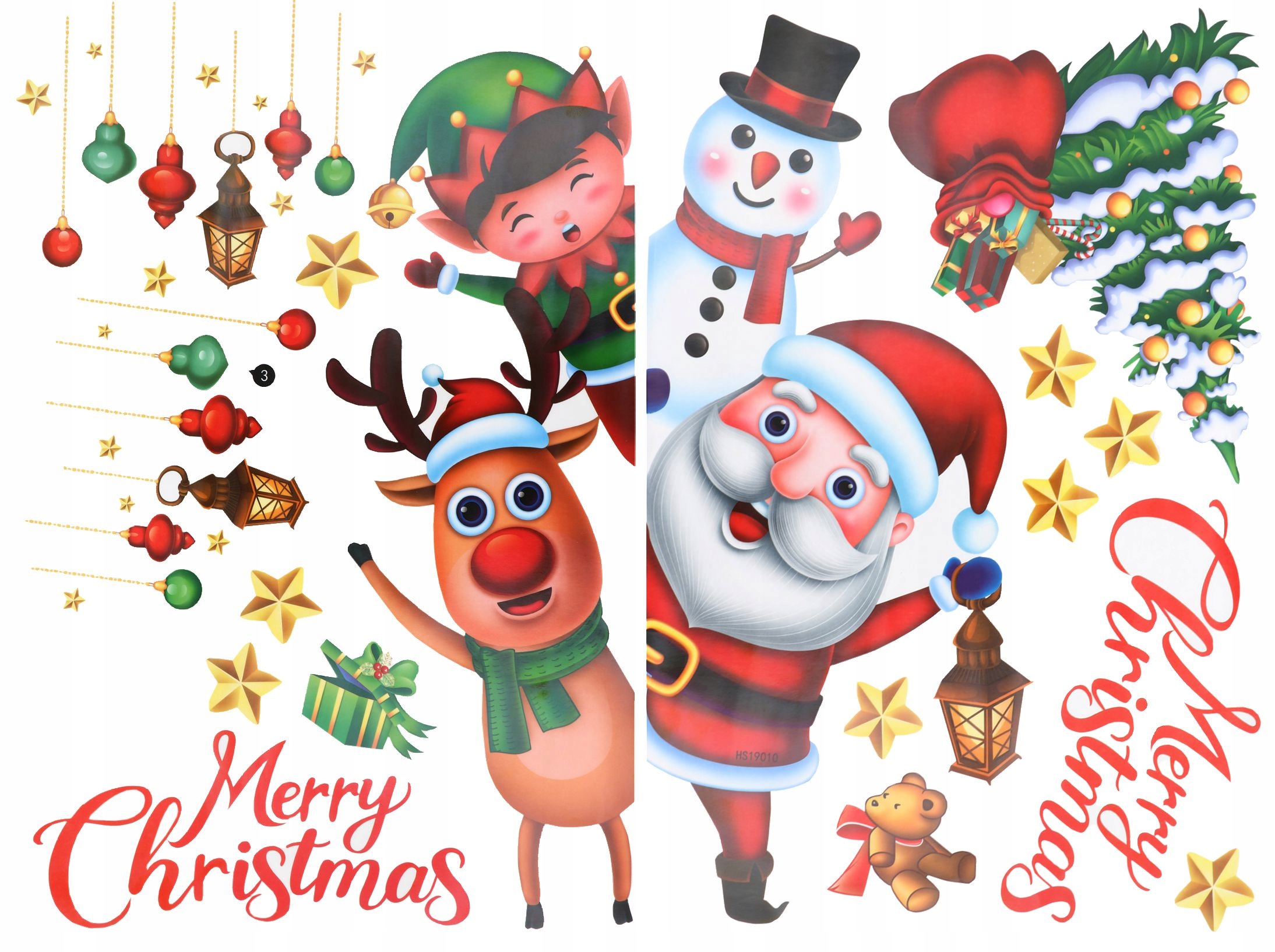 os XXL NAKLEJKI NA OKNO SZYBĘ ŚWIĄTECZNE OZDOBA ZESTAW NAKLEJEK ŚWIĘTA W1