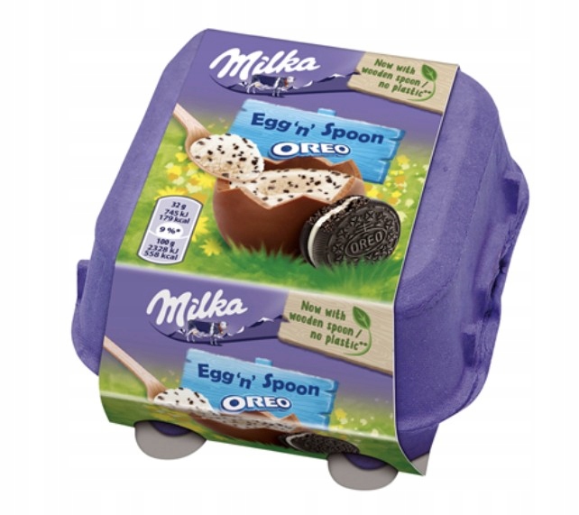Levně Milka Egg'n' Spoon Čokoládové vejce s náplní Oreo 20 x 128 g