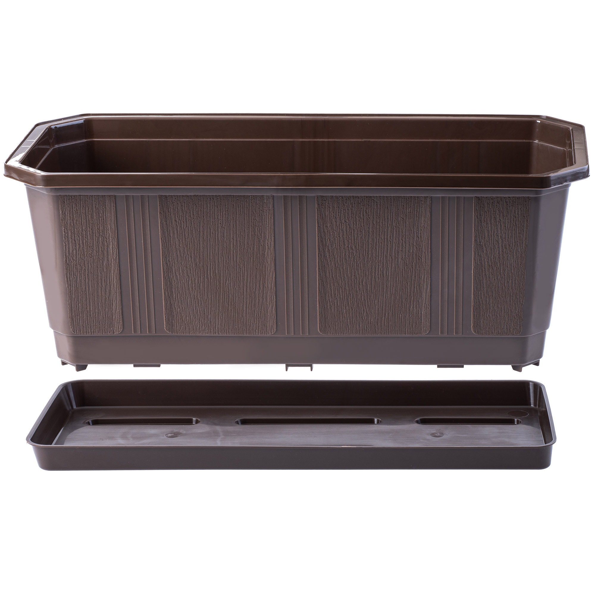 DONICZKA DONICA BALKONOWA + PODSTAWKA 40CM BRĄZ Długość maksymalna 40 cm