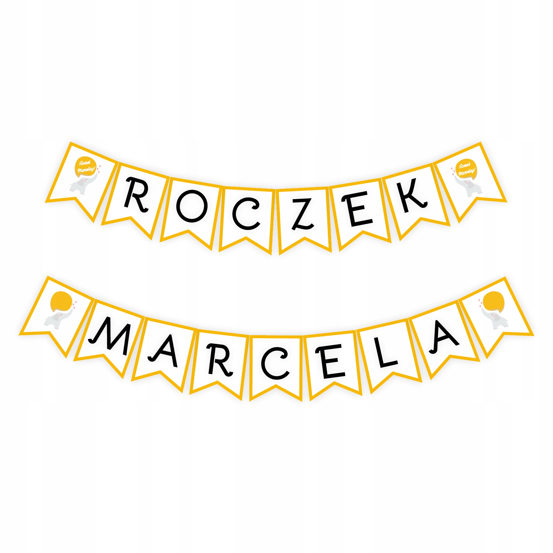 Girlanda ROCZEK CHRZEST URODZINY + IMIĘ DZIECKA