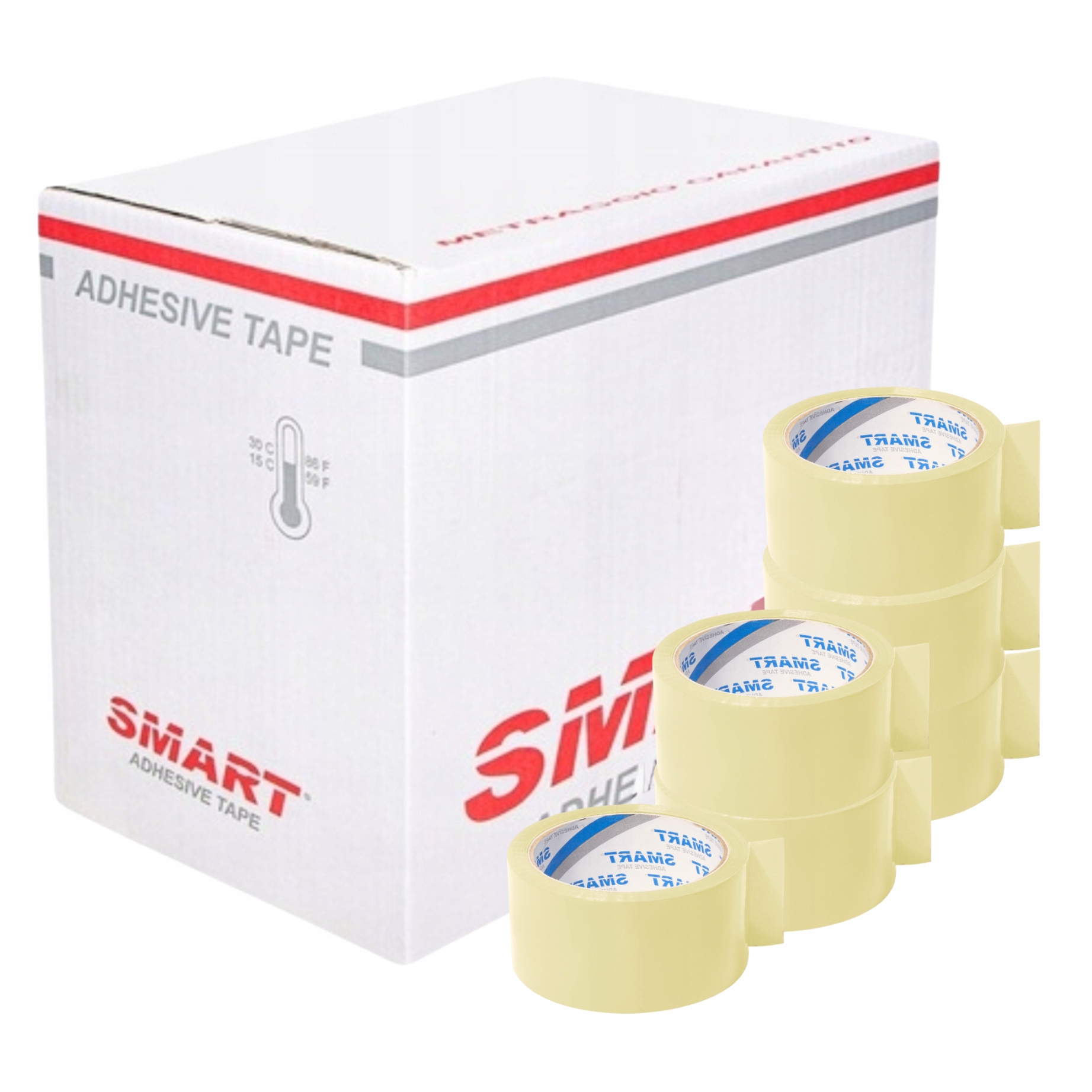 Taśma Pakowa Przezroczysta 48/66 Klejąca Bezbarwna Smart Karton 36szt