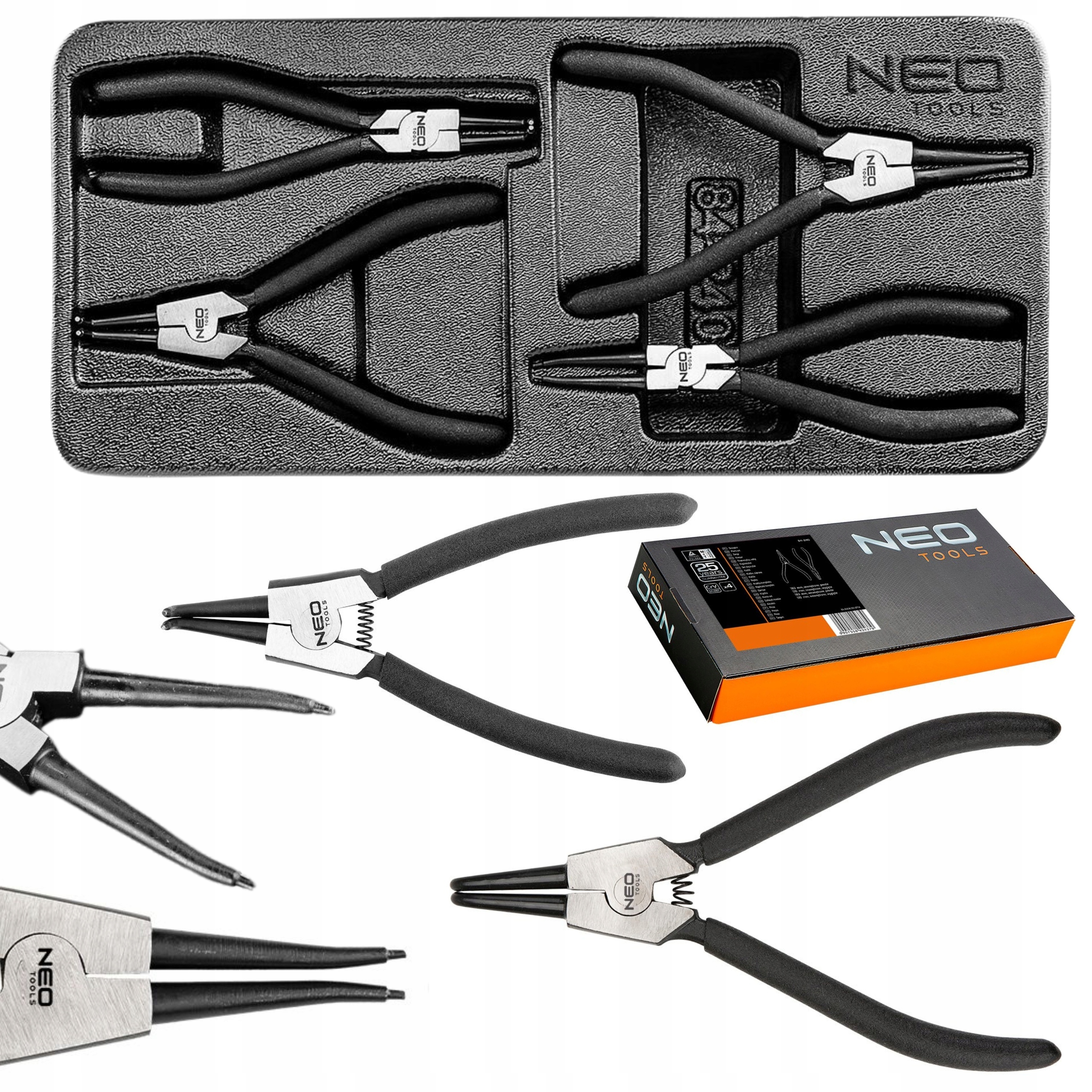 Neo Tools Segerové Kliešte Na Upevňovacie Krúžky, Sada 4 Ks, Náplň 84-240