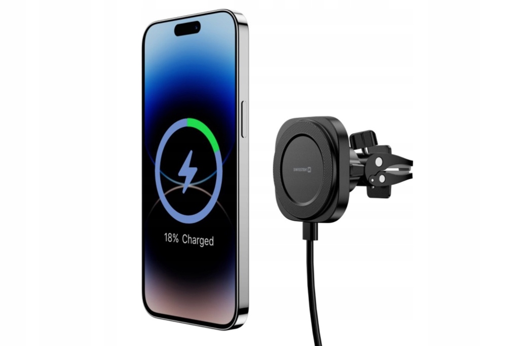 Magnetický držák Swissten Magstick do ventilátoru s bezdrátovým dobíjením 1