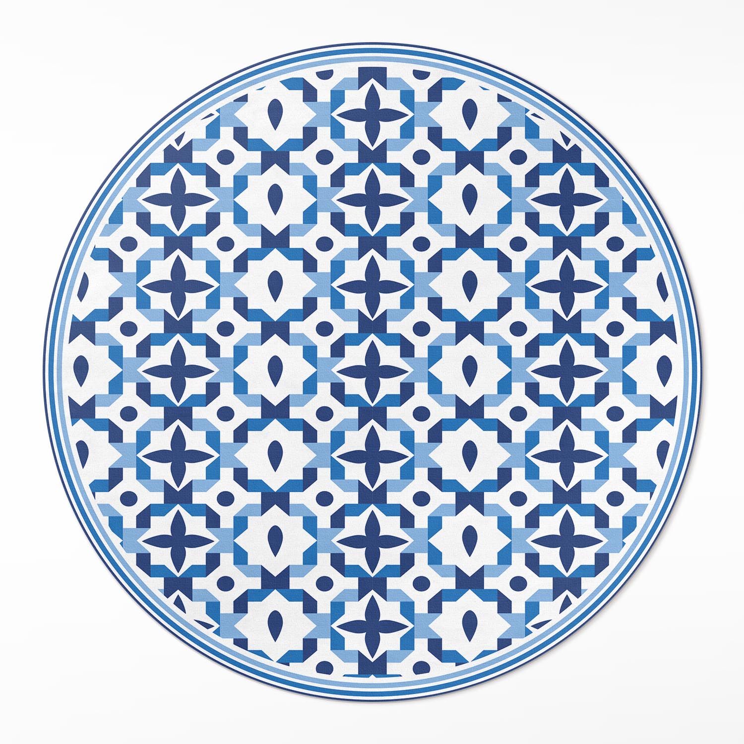 Dekoratívny okrúhly vinylový koberec Španielska mozaika ozdobný vzor ⌀ 100 cm