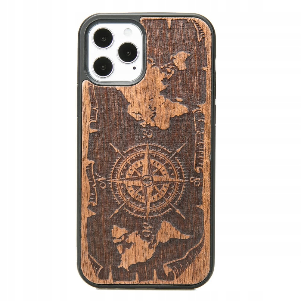 Pouzdro Bewood pro iPhone 12/12 Pro Růže Větrů Merbau