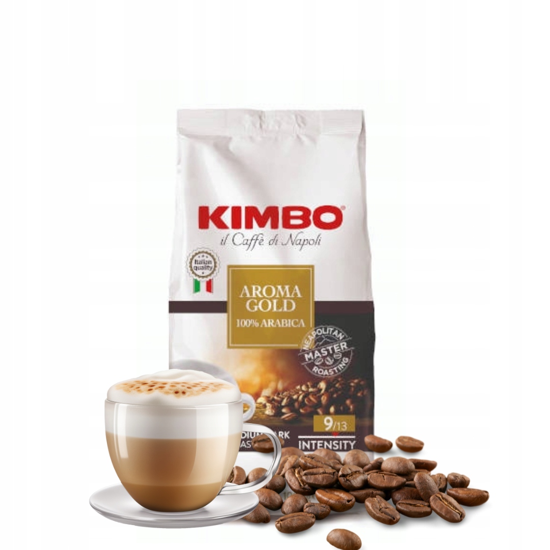 Włoska Kawa ziarnista Kimbo Aroma Gold 100% Arabica 1kg